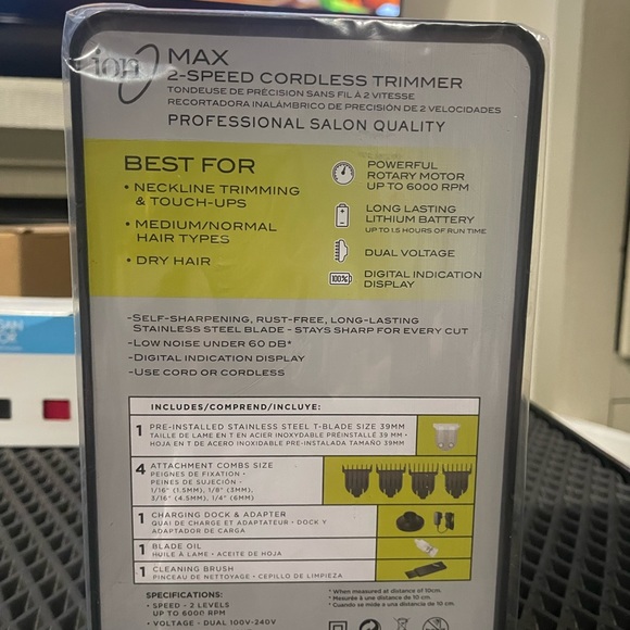 NIB ion Max 2 speed cordless trimmer (in plastic) - Picture 3 of 3